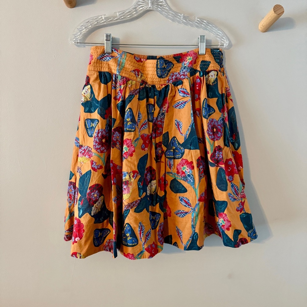 Anthropologie Multicolor Floral A-Line Skirt